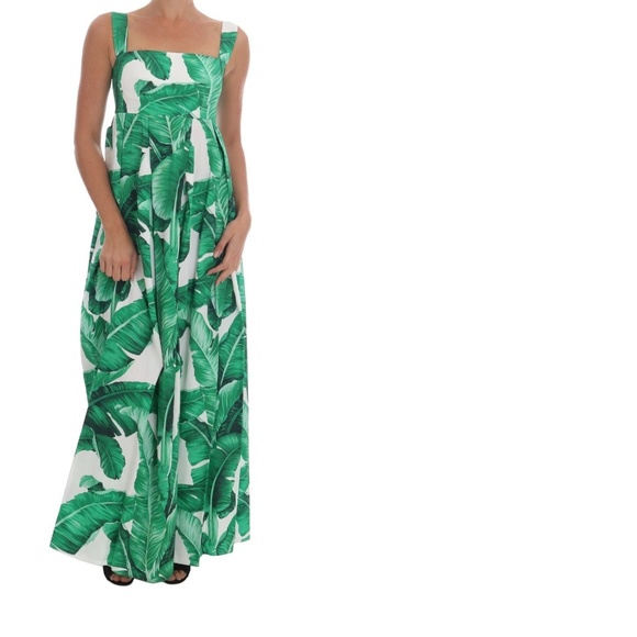 slim fit dress slacks Dolce & Gabbana Women's Flocked Leaf Print Mini Dress – Green – Xs